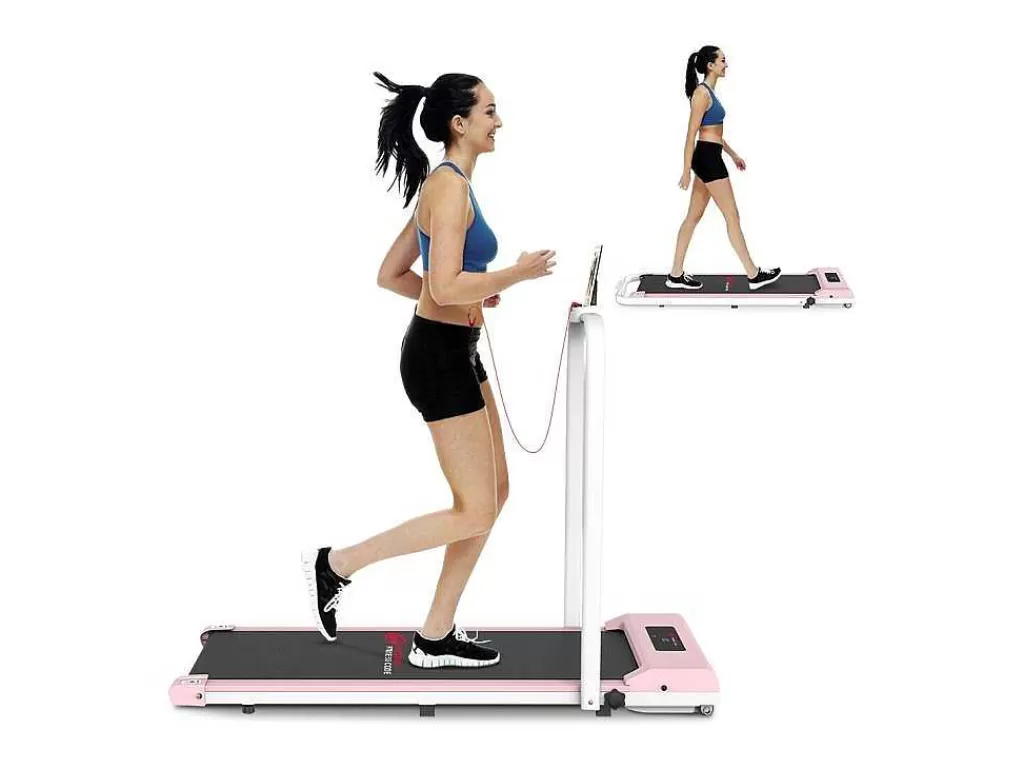 Fitness*Vente-unique 2 Em 1 Esteira Dobravel Elétrica Com Quadro Reforcado Com Tela Lcd Para O Escritório Em Casa