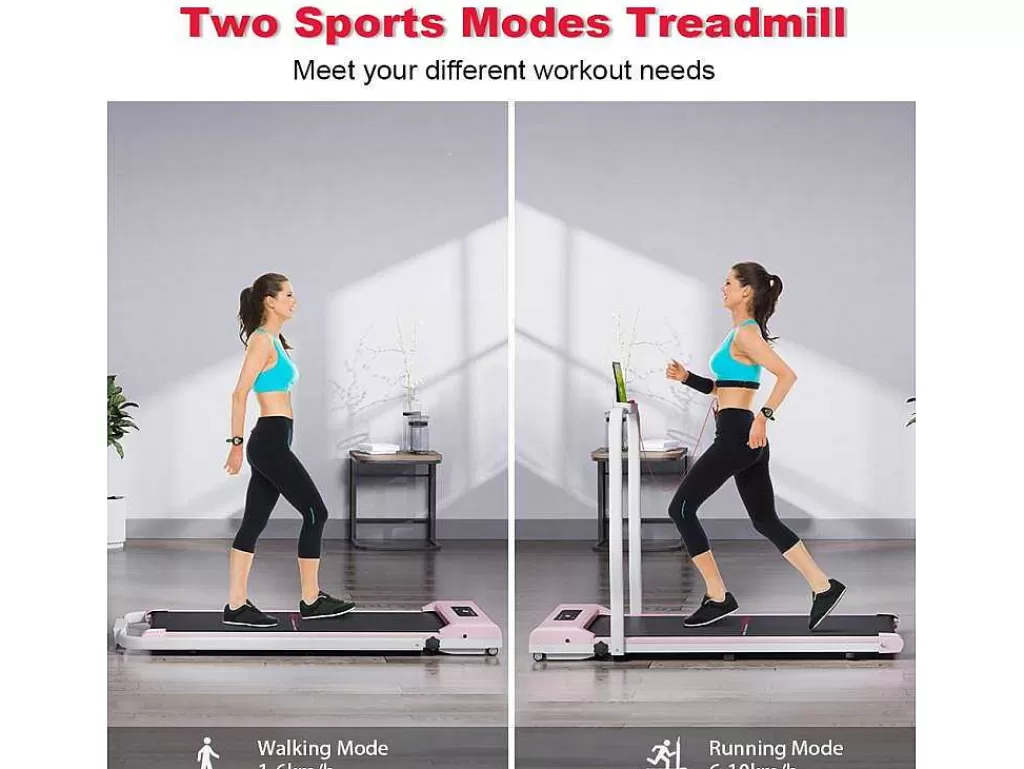 Fitness*Vente-unique 2 Em 1 Esteira Dobravel Elétrica Com Quadro Reforcado Com Tela Lcd Para O Escritório Em Casa