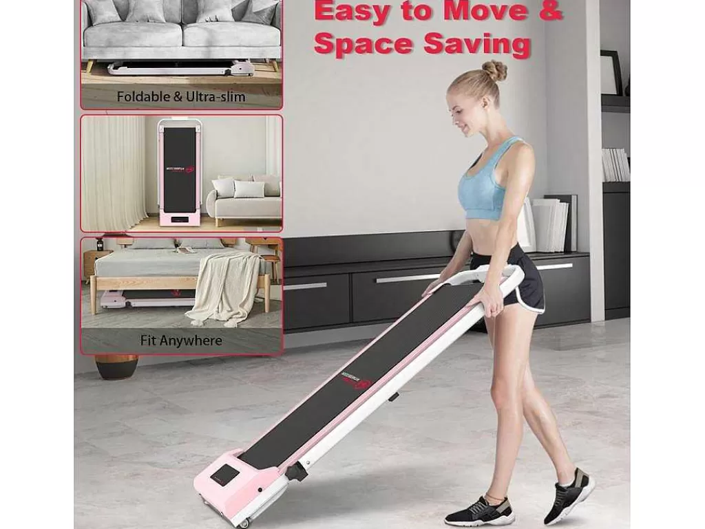 Fitness*Vente-unique 2 Em 1 Esteira Dobravel Elétrica Com Quadro Reforcado Com Tela Lcd Para O Escritório Em Casa