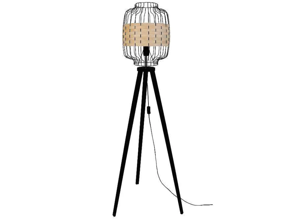 Candeeiro De Pe*TOSEL Abajur Cylindrique 60 Tecido Cilindro Rosa D60 X H20 Cm