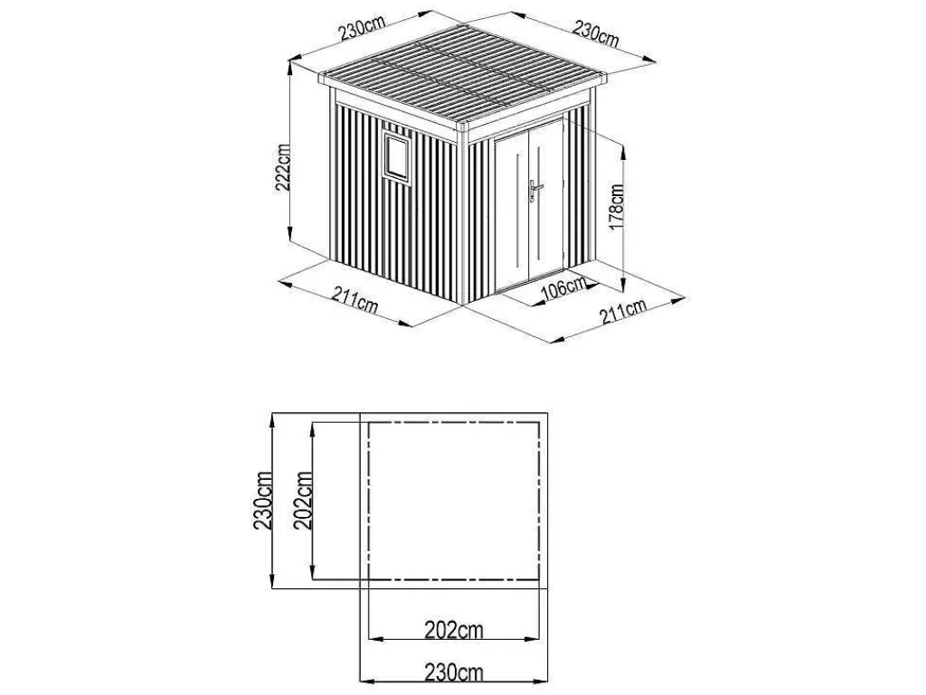 Abrigos De Jardim*EXPERTLAND Abrigo De Jardim Aco Galvanizado Cinzento 4,4 M - Rivola