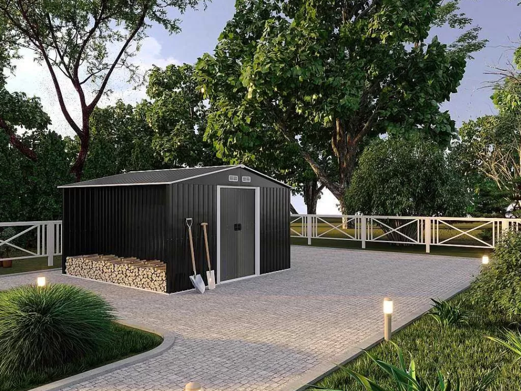 Abrigos De Jardim*EXPERTLAND Abrigo De Jardim Em Aco Galvanizado Cinza 10,5 M - Lery