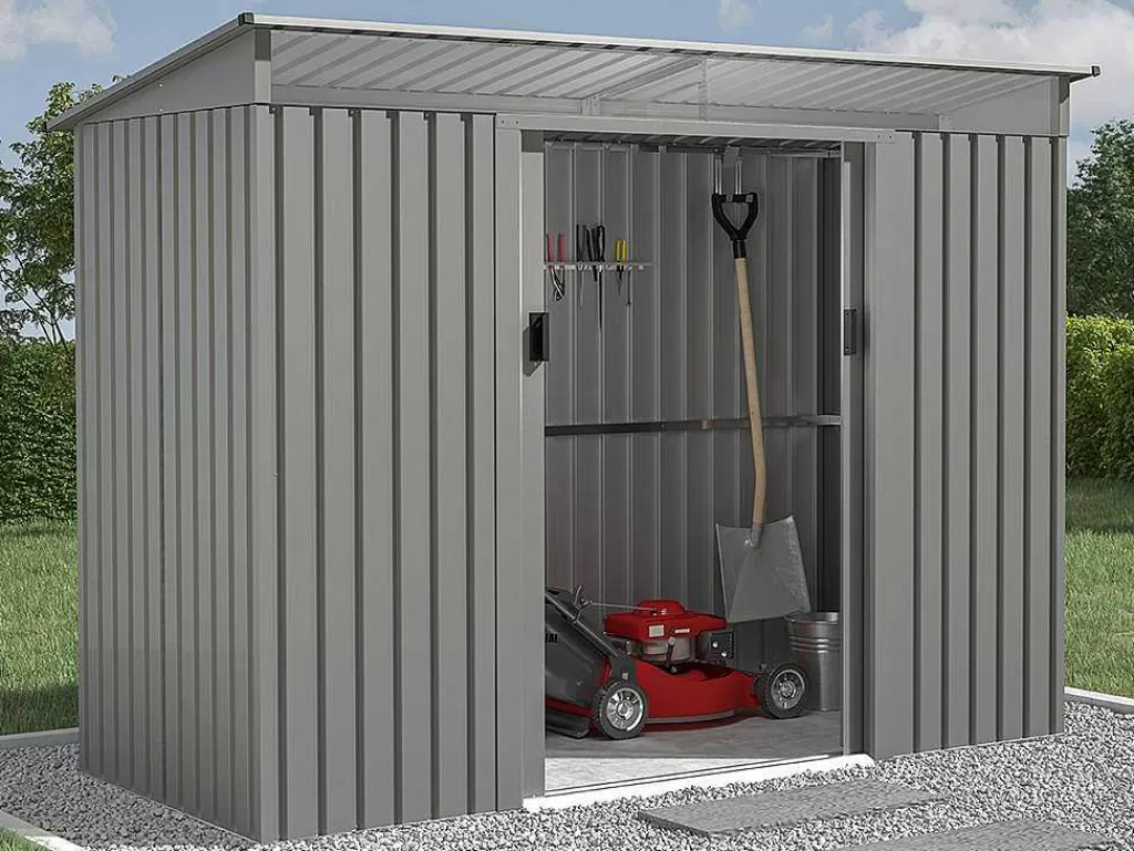 Abrigos De Jardim*EXPERTLAND Abrigo De Jardim Em Aco Galvanizado Cinza 3,23 M - Folco