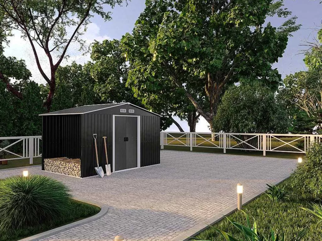 Abrigos De Jardim*EXPERTLAND Abrigo De Jardim Em Aco Galvanizado Cinza 6 M - Lery