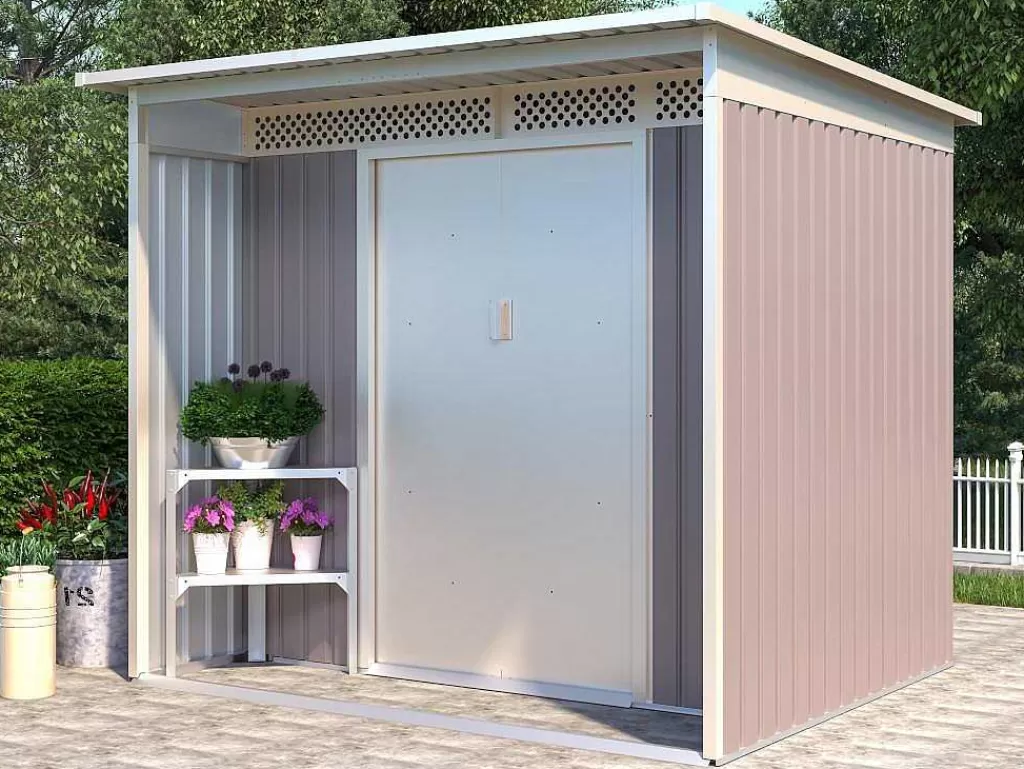 Abrigos De Jardim*EXPERTLAND Abrigo De Jardim Em Aco Galvanizado Cinza Colmar - 5,5 M2