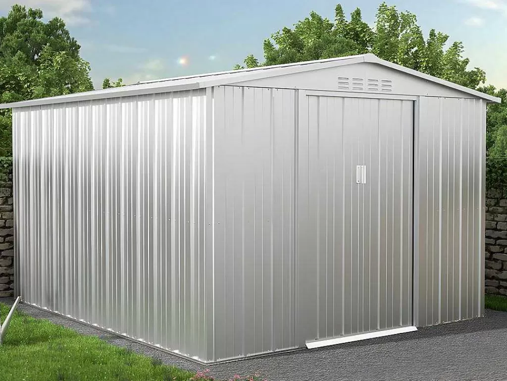 Abrigos De Jardim*EXPERTLAND Abrigo De Jardim Em Aco Galvanizado Cinza De 8,52 M - Linus