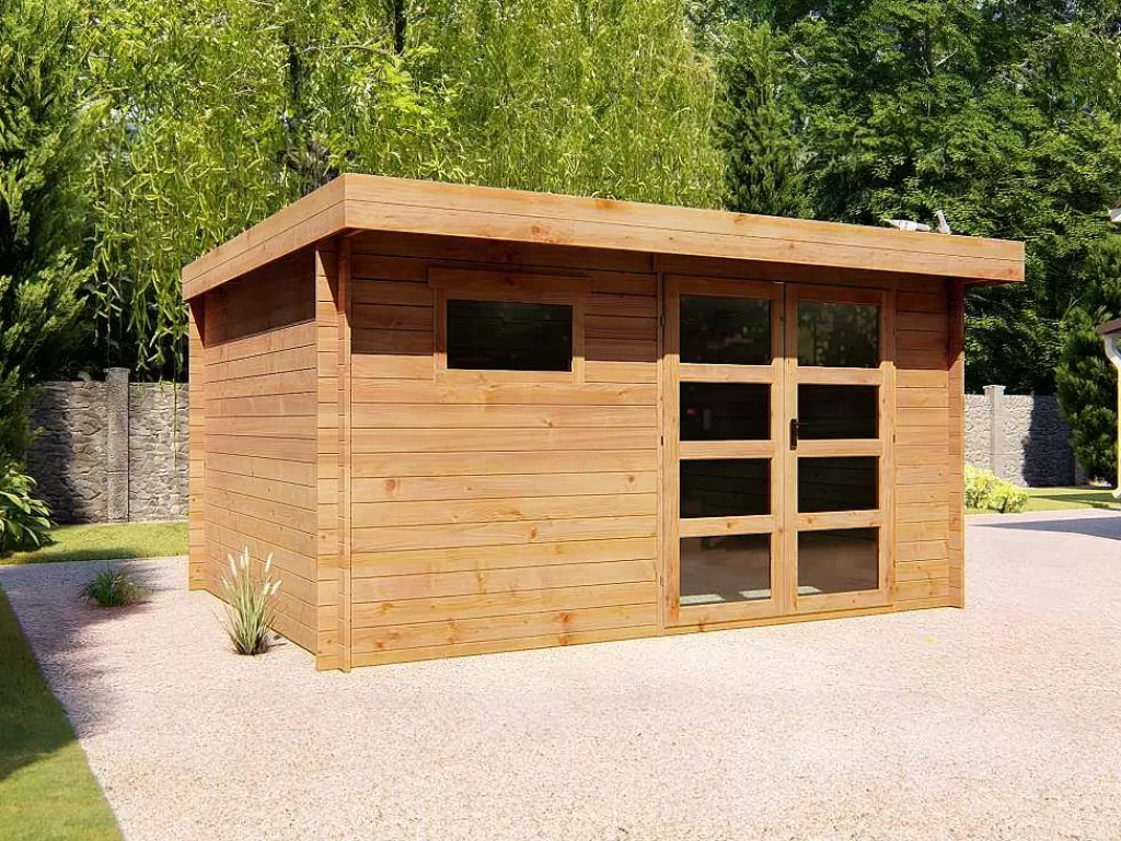 Abrigos De Jardim*EXPERTLAND Abrigo De Jardim Madeira Tratada Em Autoclave Com Telhado Plano 13 M EsPéssura De 28 Mm - Coralio