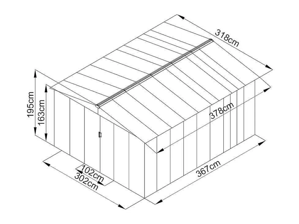 Abrigos De Jardim*EXPERTLAND Abrigo De Jardim Metal Cinza Aco Galvanizaxdo 12,02 M - Linus