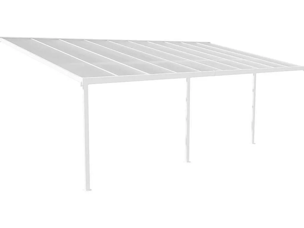 Pérgola, Coreto, Quiosque*EXPERTLAND Abrigo Para Carro De Parede Em Aluminio 18,8 M Branco Alvaro