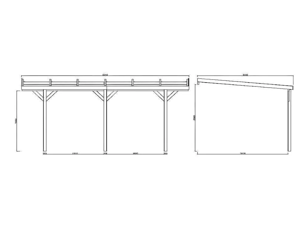 Pérgola, Coreto, Quiosque*EXPERTLAND Abrigo Para Carro Individual Adossado Em Madeira Tratada, 1 Viatura 15,72 M - Lexis