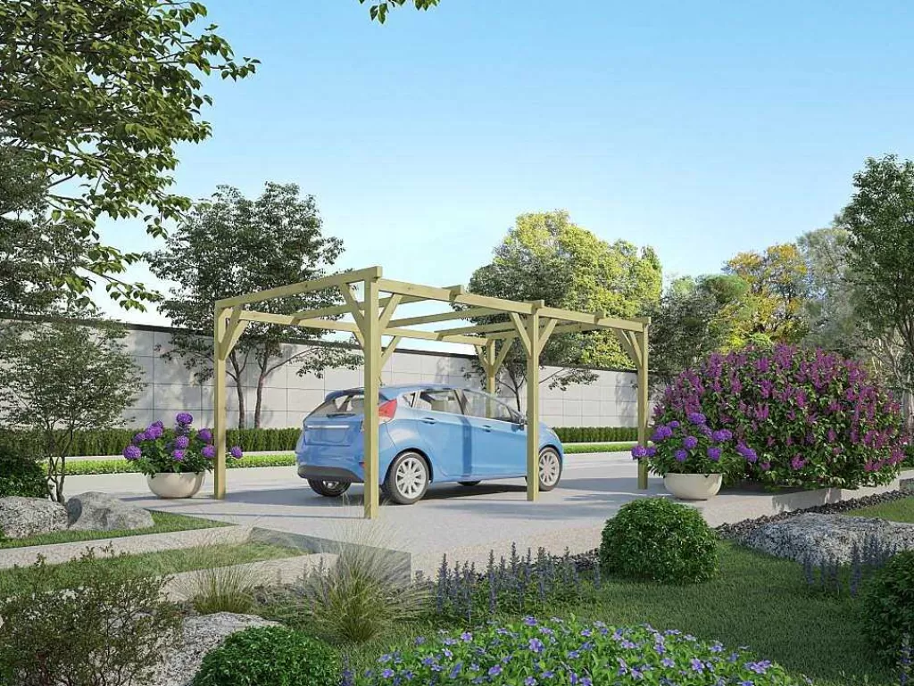 Pérgola, Coreto, Quiosque*EXPERTLAND Abrigo Para Carro Individual Autoportante Em Madeira Tratada 1 Viatura 15 M - Achille