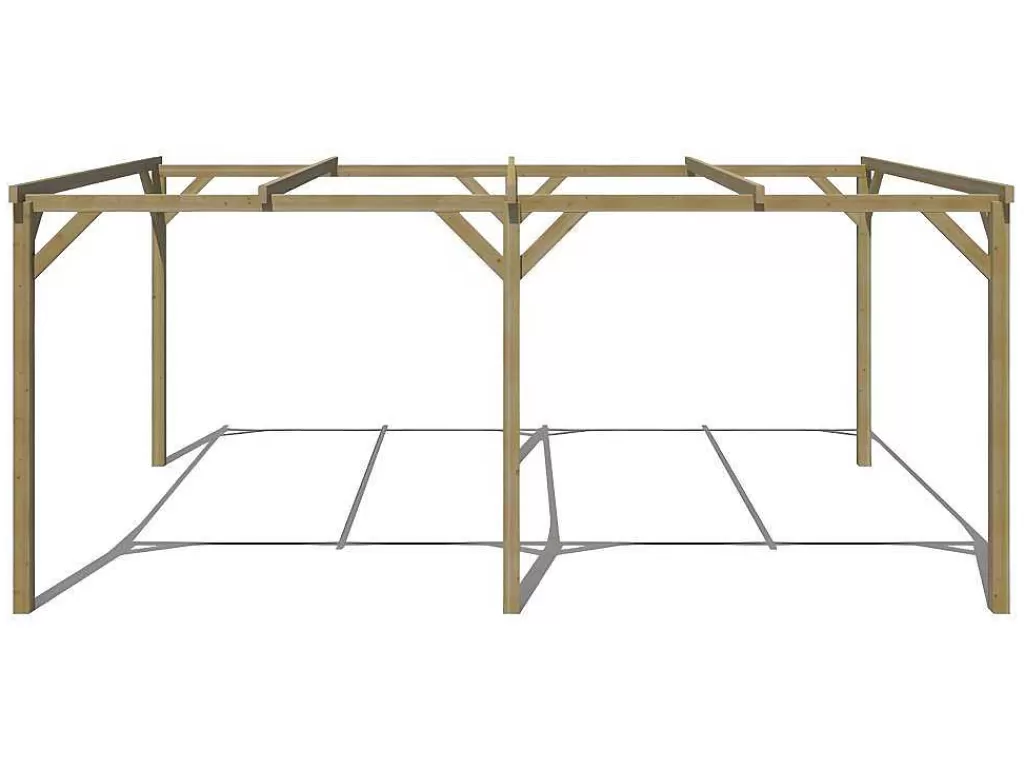 Pérgola, Coreto, Quiosque*EXPERTLAND Abrigo Para Carro Individual Autoportante Em Madeira Tratada 1 Viatura 15 M - Achille