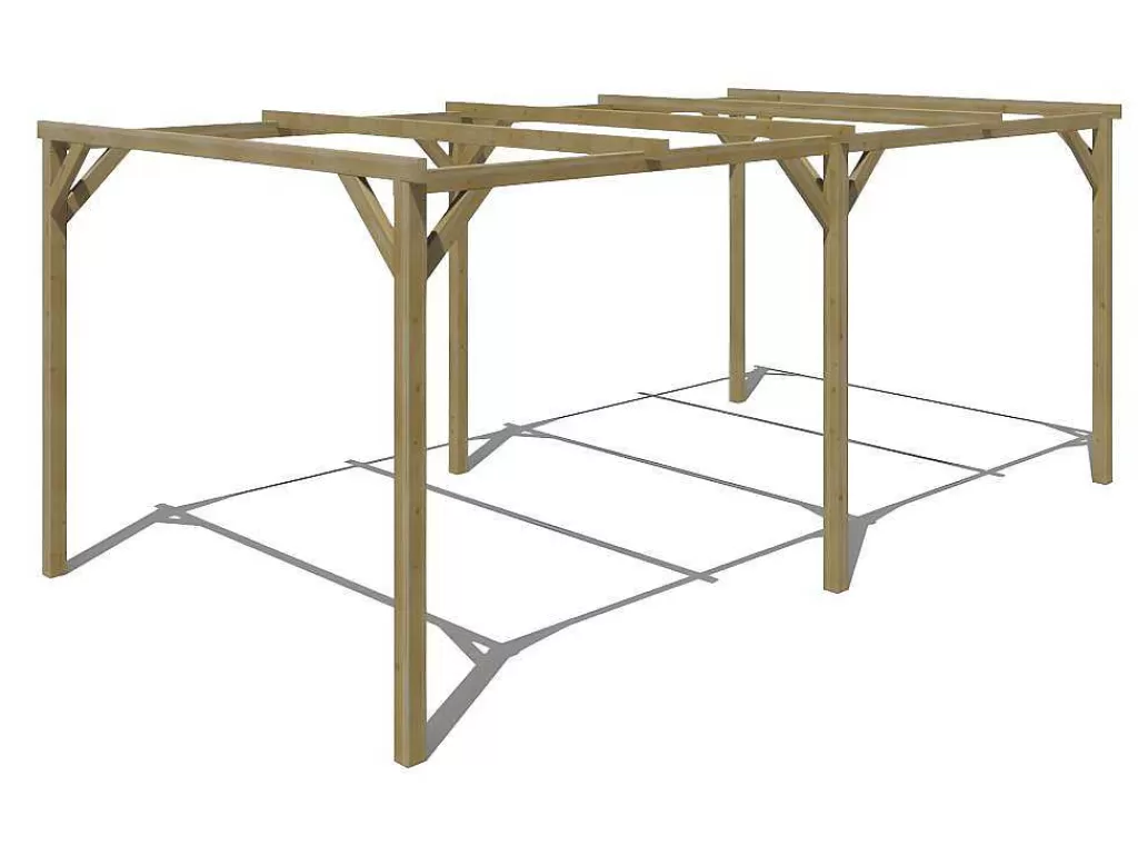 Pérgola, Coreto, Quiosque*EXPERTLAND Abrigo Para Carro Individual Autoportante Em Madeira Tratada 1 Viatura 15 M - Achille