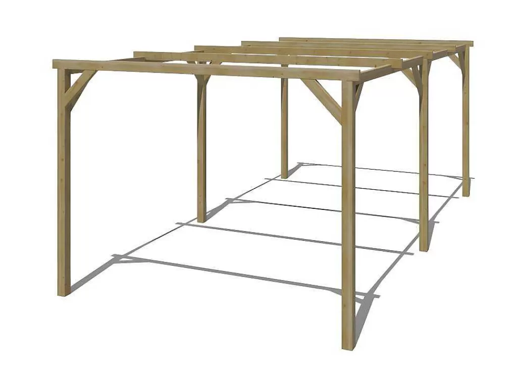 Pérgola, Coreto, Quiosque*EXPERTLAND Abrigo Para Carro Individual Autoportante Em Madeira Tratada 1 Viatura 15 M - Achille