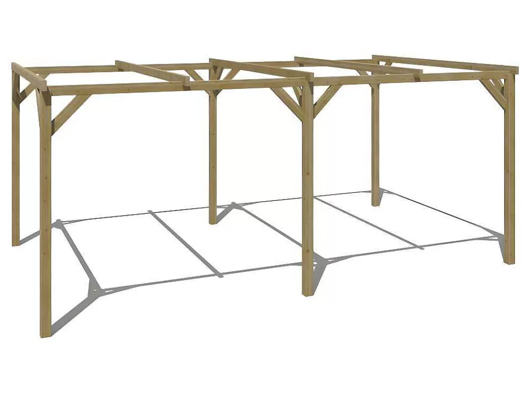 Pérgola, Coreto, Quiosque*EXPERTLAND Abrigo Para Carro Individual Autoportante Em Madeira Tratada 1 Viatura 15 M - Achille