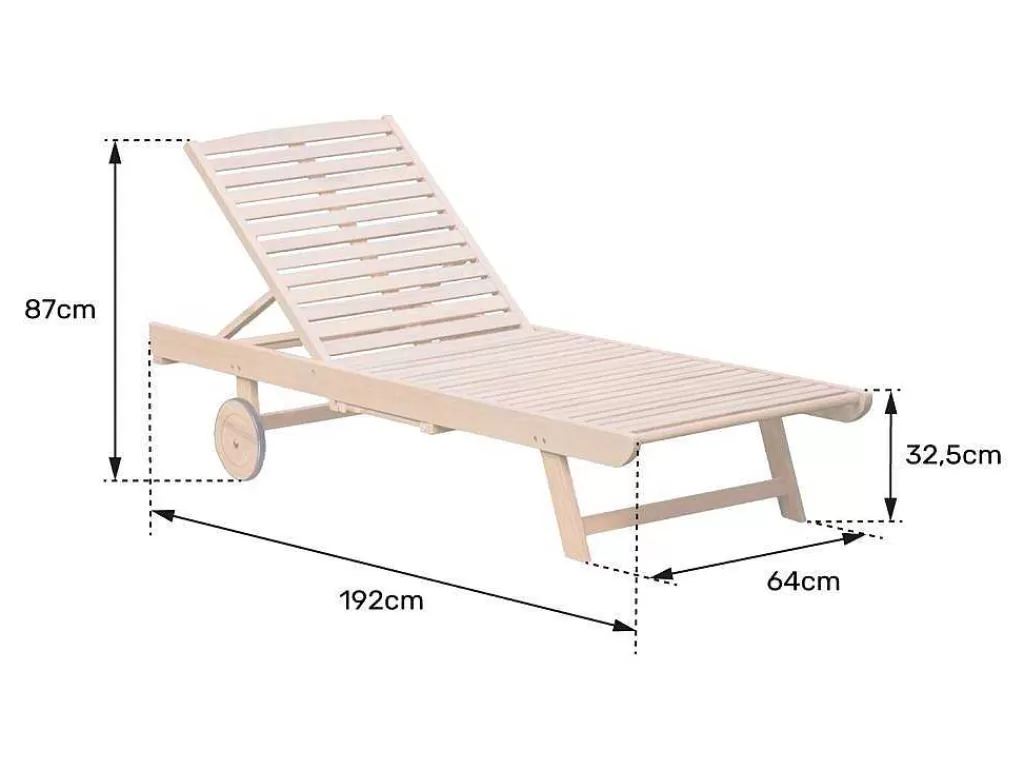 Espreguiçadeira*Happy Garden Acacia Dobravel Sunlounger Kanawa