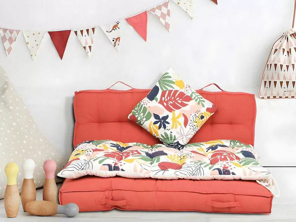 Decoração De Jardim*OZAIA Almofada De Palete Em Algodao 80 X 120 X 12 Cm Cor Coral - Baila