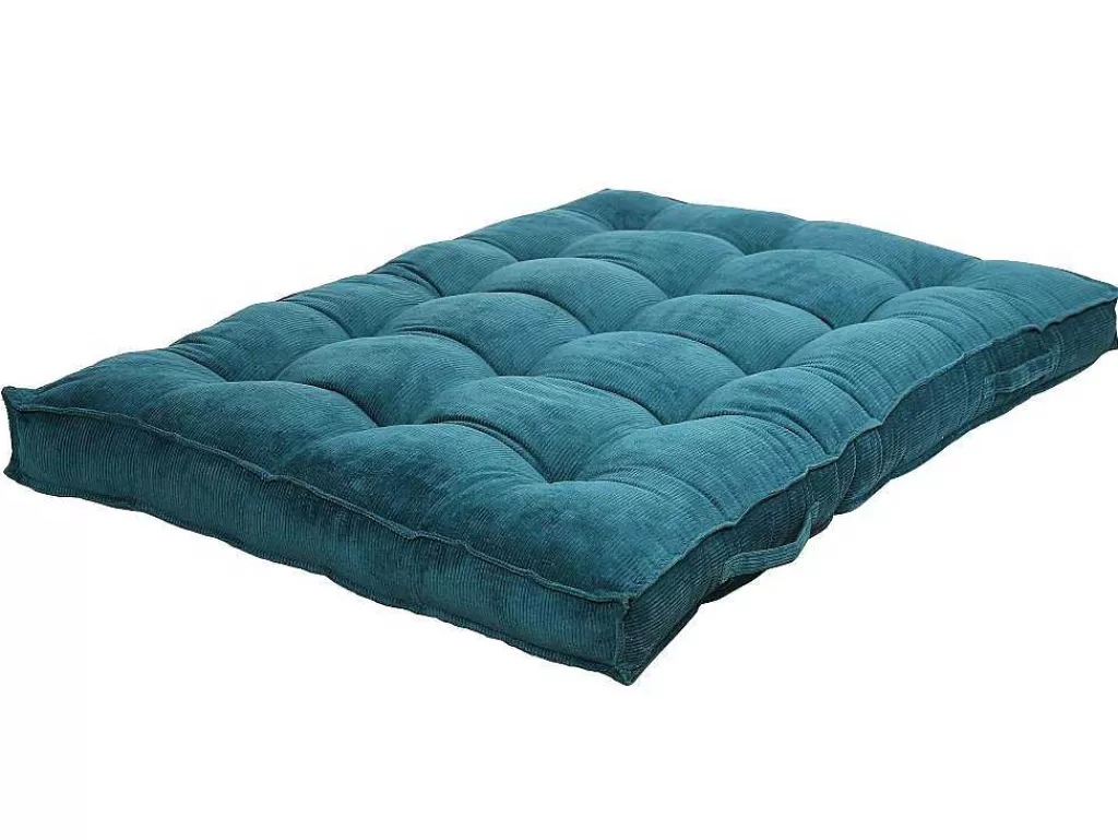 Têxtil De Casa*OZAIA Almofada Para Paletes 120 X 80 X 10 Cm Veludo Canelado Azul - Baila