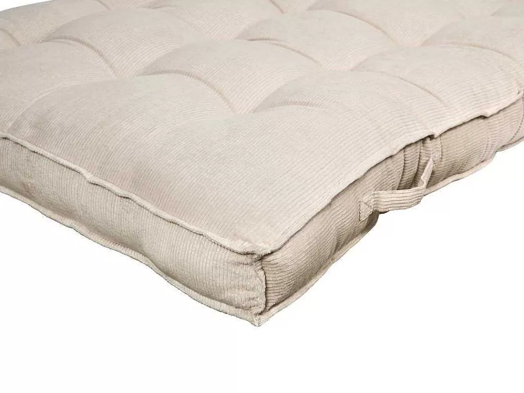 Têxtil De Casa*OZAIA Almofada Para Paletes Em Veludo Canelado C120 X L80 Cm Bege - Baila