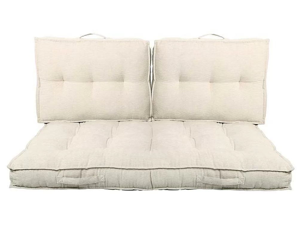 Têxtil De Casa*OZAIA Almofada Para Paletes Em Veludo Canelado C120 X L80 Cm Bege - Baila