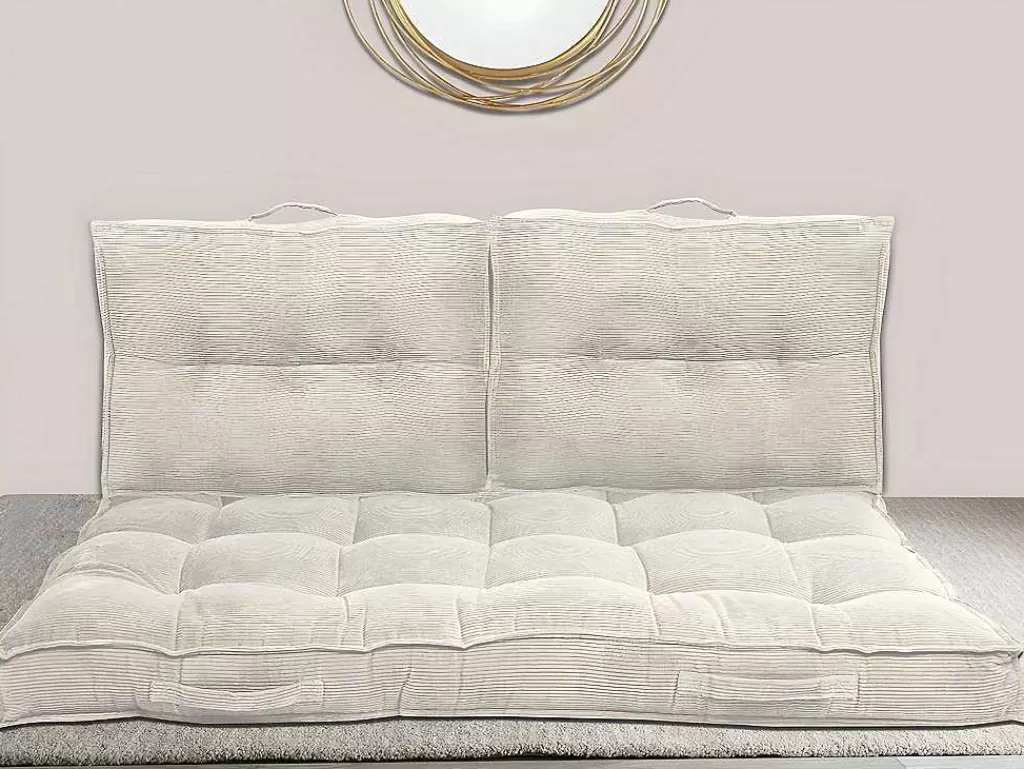 Têxtil De Casa*OZAIA Almofada Para Paletes Em Veludo Canelado C120 X L80 Cm Bege - Baila