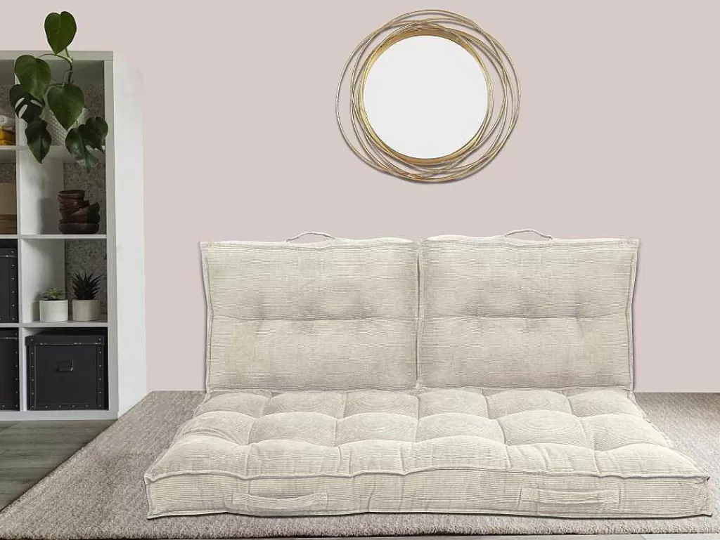 Têxtil De Casa*OZAIA Almofada Para Paletes Em Veludo Canelado C120 X L80 Cm Bege - Baila