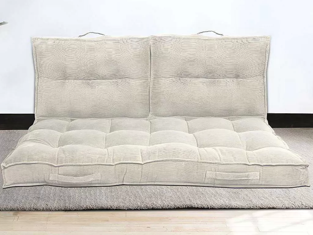 Têxtil De Casa*OZAIA Almofada Para Paletes Em Veludo Canelado C120 X L80 Cm Bege - Baila
