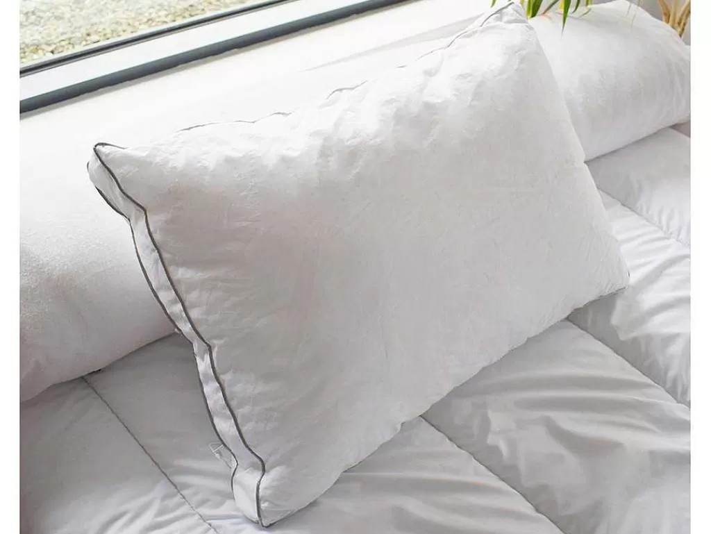 Almofada*Palacio Almofada Sensacao Penas Em Percal De Algodao 91 Fios/Cm 50 X 70 Cm 700 G Branco - Auxence