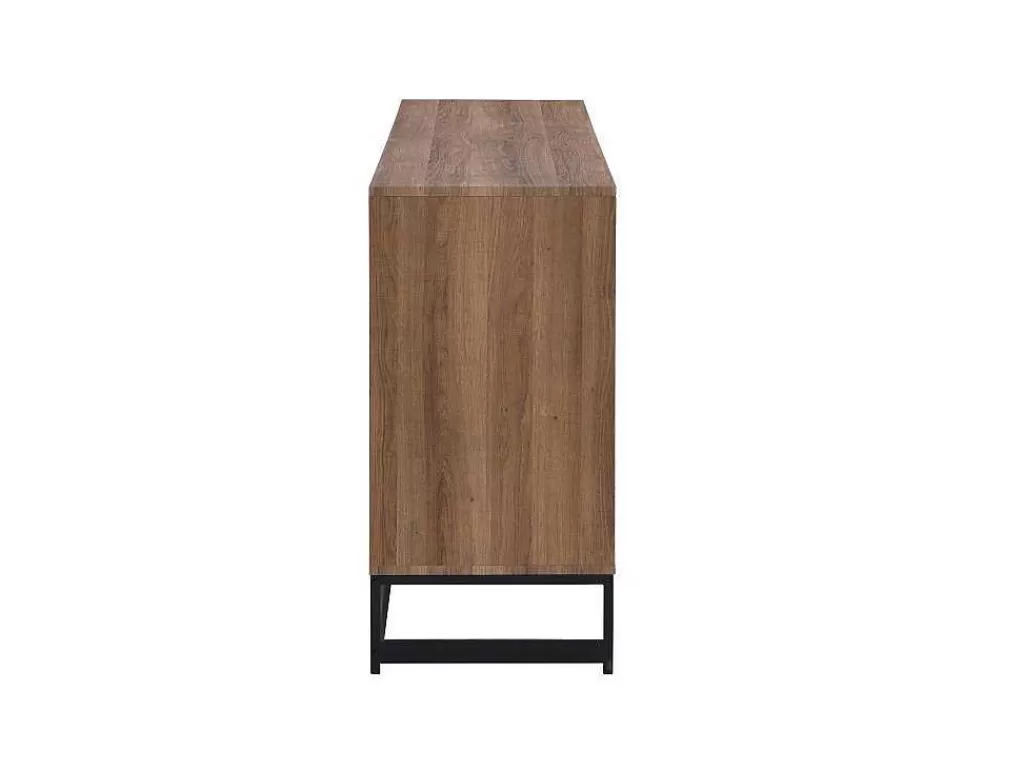 Aparador*Vente-unique Aparador 3 Portas E 3 Gavetas Em Mdf Cor Natural E Preto - Caratana