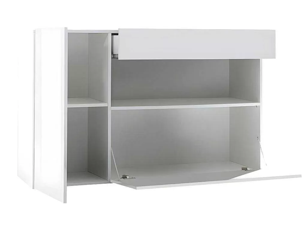 Aparador*Vente-unique Aparador Com 2 Portas E 1 Gaveta Em Branco Lacado - Altair
