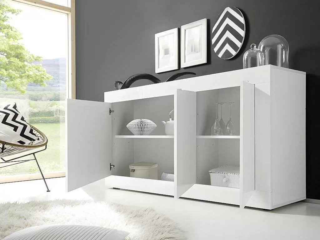 Aparador*Vente-unique Aparador Com 3 Portas Disponivel Em Branco Lacado - Comete