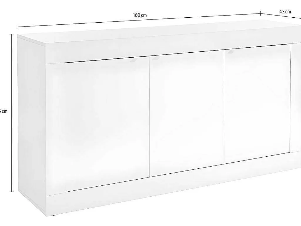 Aparador*Vente-unique Aparador Com 3 Portas Disponivel Em Branco Lacado - Comete