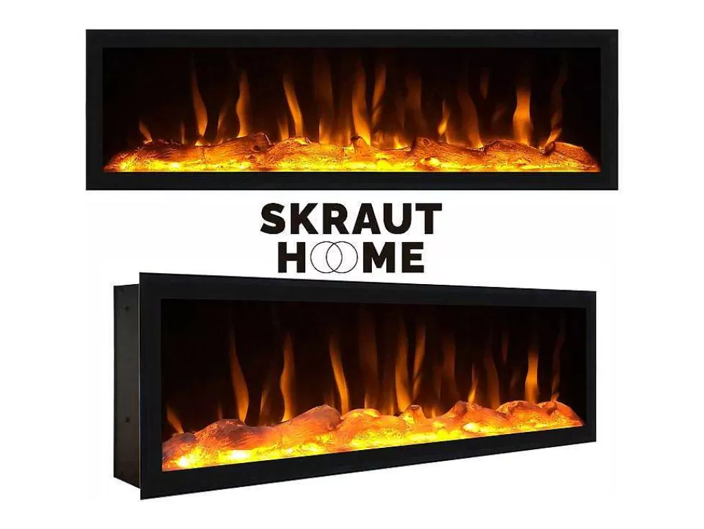Aparador*Skraut Home Aparador Sala De Jantar, 210, 4 Portas, Lareira Electrica Xxl, Cimento