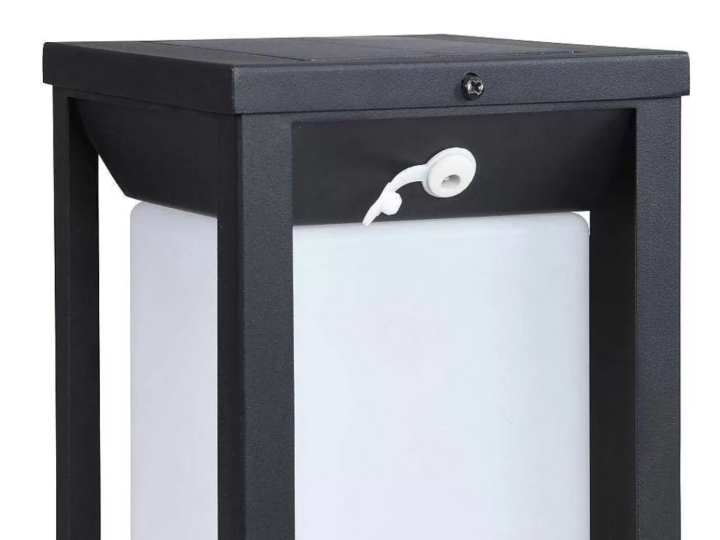 Iluminação De Exterior*SOLARGEO Aplique De Exterior Com Painel Solar E Leds C15 X A30 Cm Metal Preto - Fozzano