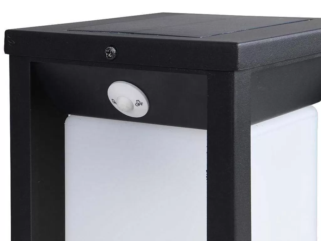 Iluminação De Exterior*SOLARGEO Aplique De Exterior Com Painel Solar E Leds C15 X A30 Cm Metal Preto - Fozzano