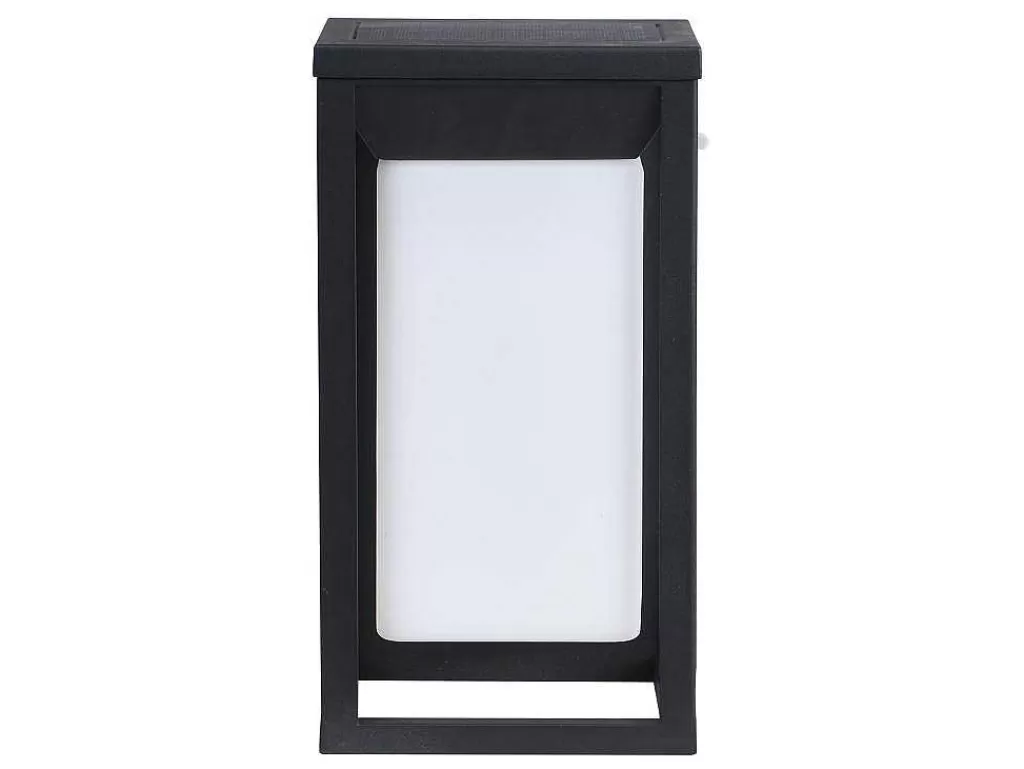 Iluminação De Exterior*SOLARGEO Aplique De Exterior Com Painel Solar E Leds C15 X A30 Cm Metal Preto - Fozzano