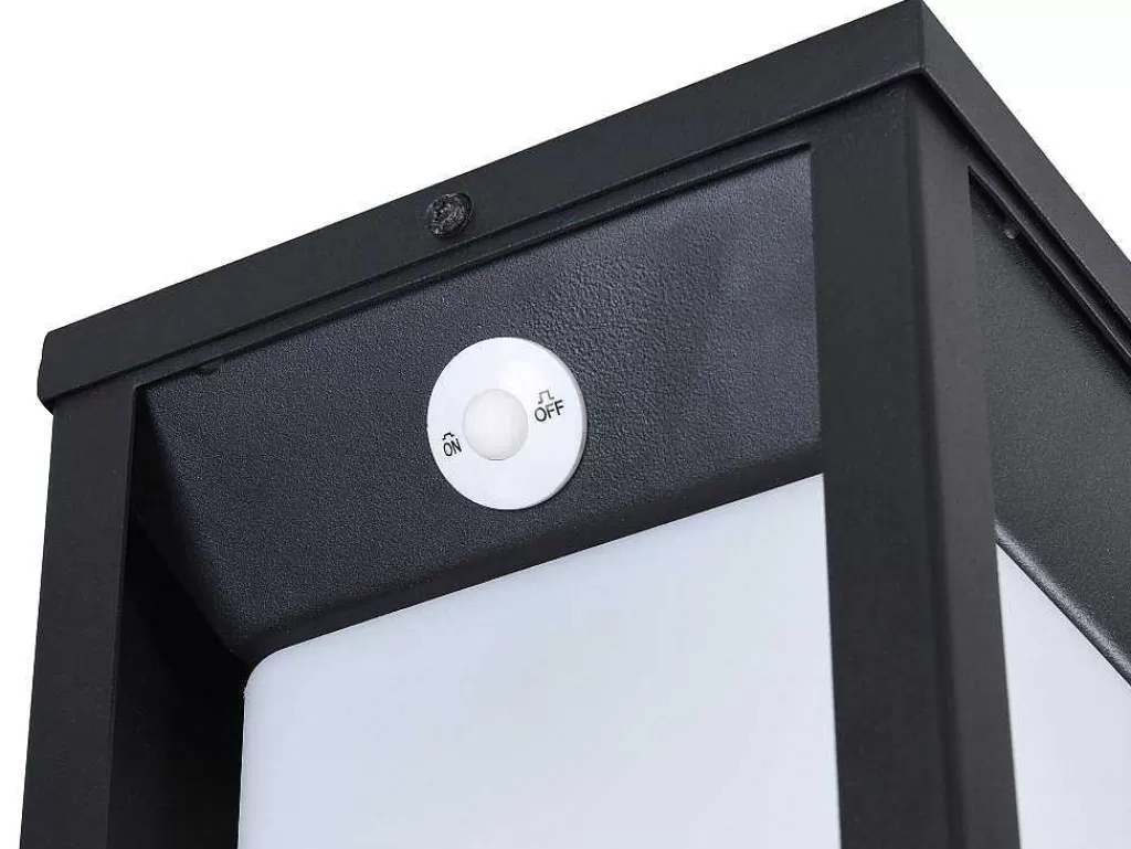 Iluminação De Exterior*SOLARGEO Aplique De Exterior Com Painel Solar E Leds C15 X A30 Cm Metal Preto - Fozzano