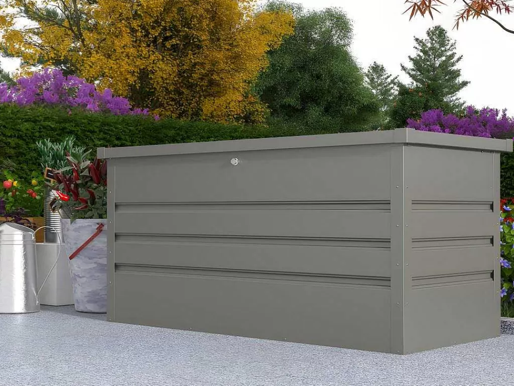 Armazenamento De Jardim*Vente-unique Arca De Arrumação De Jardim Em Aco Galvanizado Cinza De Volume 400 L - Tomaso