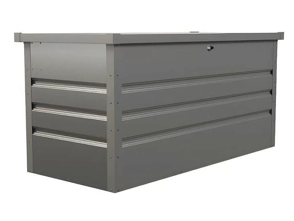 Armazenamento De Jardim*Vente-unique Arca De Arrumação De Jardim Em Aco Galvanizado Cinza De Volume 400 L - Tomaso
