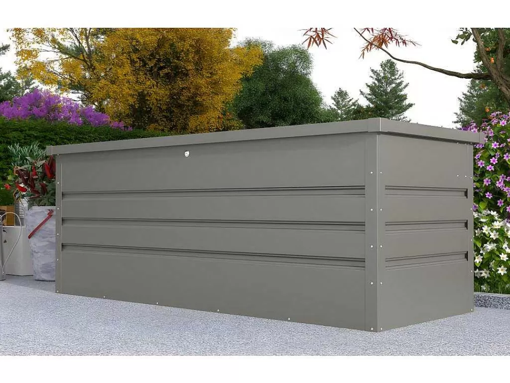 Armazenamento De Jardim*Vente-unique Arca De Arrumação De Jardim Em Aco Galvanizado Cinza De Volume 582 L - Tomaso
