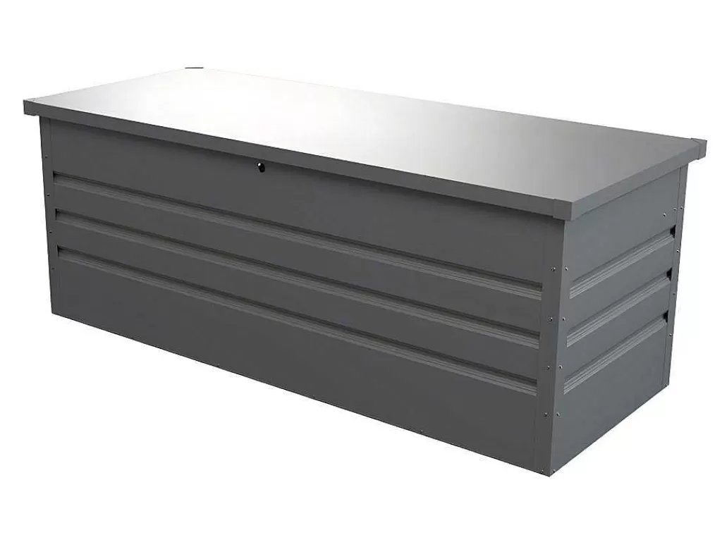 Armazenamento De Jardim*Vente-unique Arca De Arrumação De Jardim Em Aco Galvanizado Cinza De Volume 582 L - Tomaso