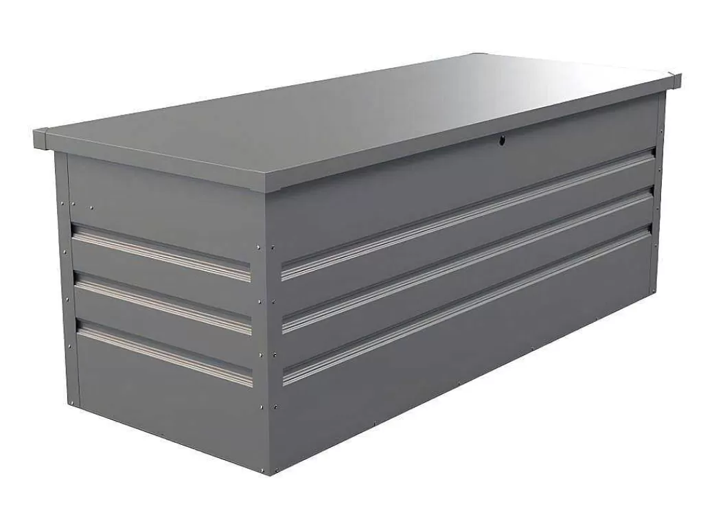 Armazenamento De Jardim*Vente-unique Arca De Arrumação De Jardim Em Aco Galvanizado Cinza De Volume 582 L - Tomaso