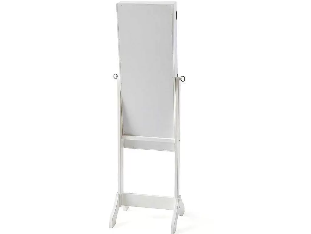 Espelhos*OZAIA Armário De Joias Espelho Psiche Berenice - Mdf E Madeira De Pinho - 120X39X30 Cm - Branco