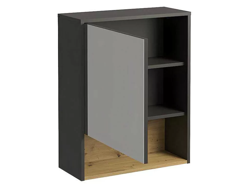 Móvel De Parede Para Casa De Banho*Vente-unique Armário De Parede De Casa De Banho Cor Antracite De 60 Cm - Yangra
