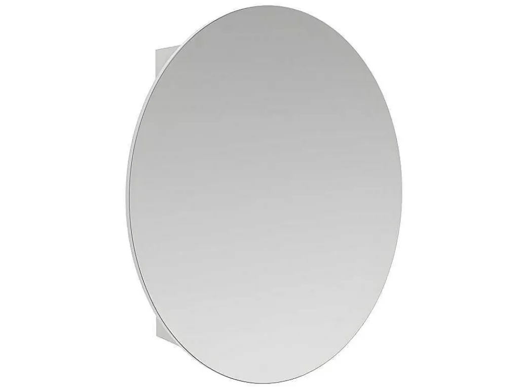 Móvel De Parede Para Casa De Banho*Vente-unique Armário De Parede Oval Para Casa De Banho Com Espelho Cor Branco - Ruri