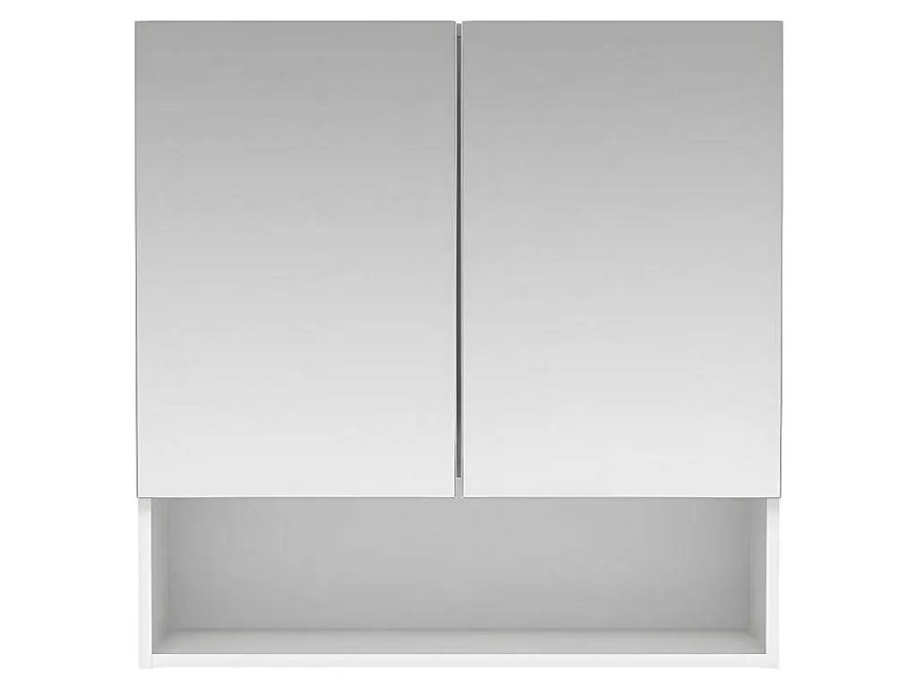 Móvel De Parede Para Casa De Banho*Vente-unique Armário De Parede Para Casa De Banho Com Espelho E Nicho Cor Branco - Zumpa