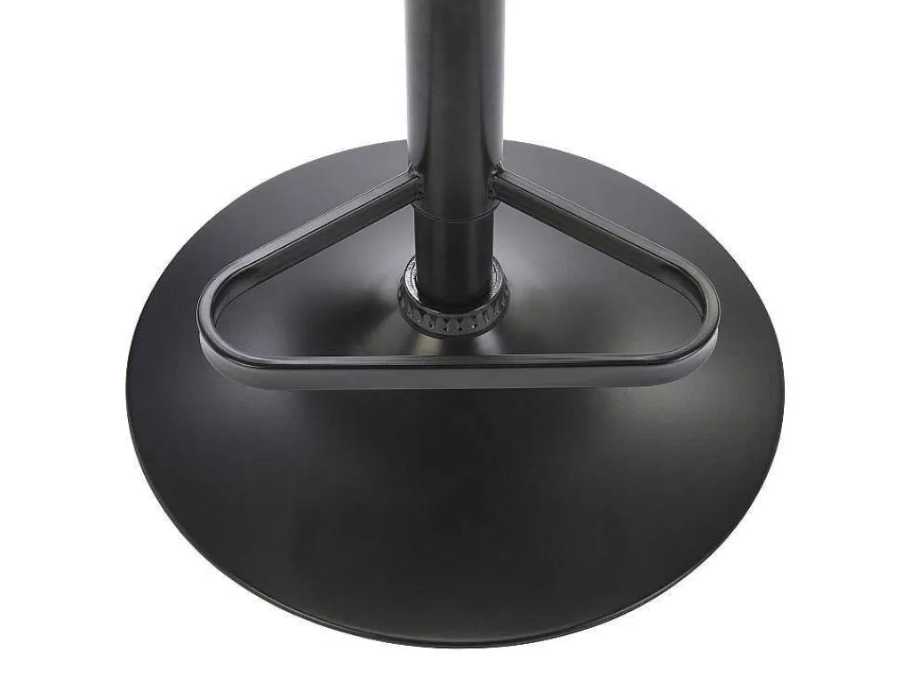 Bancos De Bar*Vente-unique Banco Alto Tecido E Metal Preto, Altura Ajustavel, Cor Creme - Eleana