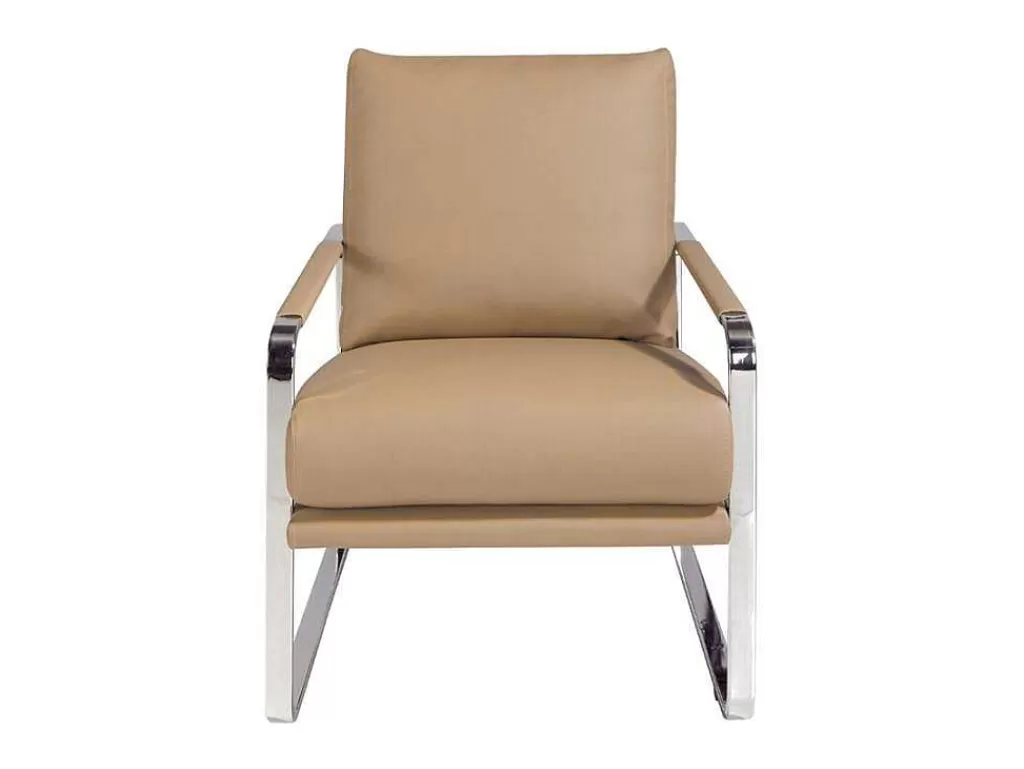 Promoções Sofás & Poltronas*Angel Cerda Bancos De Poltrona Estofados Em Couro Ecologico Com Estrutura De Aco Inoxidavel Cromado. 5046