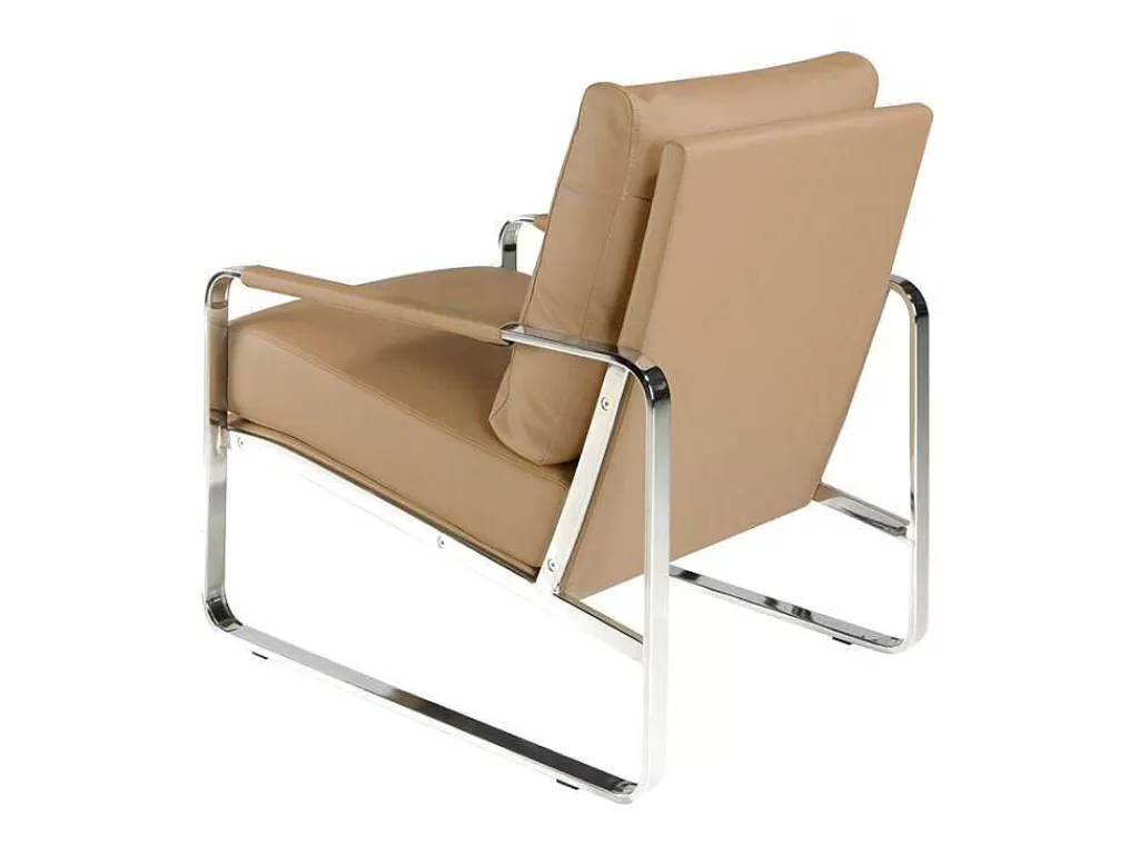 Promoções Sofás & Poltronas*Angel Cerda Bancos De Poltrona Estofados Em Couro Ecologico Com Estrutura De Aco Inoxidavel Cromado. 5046