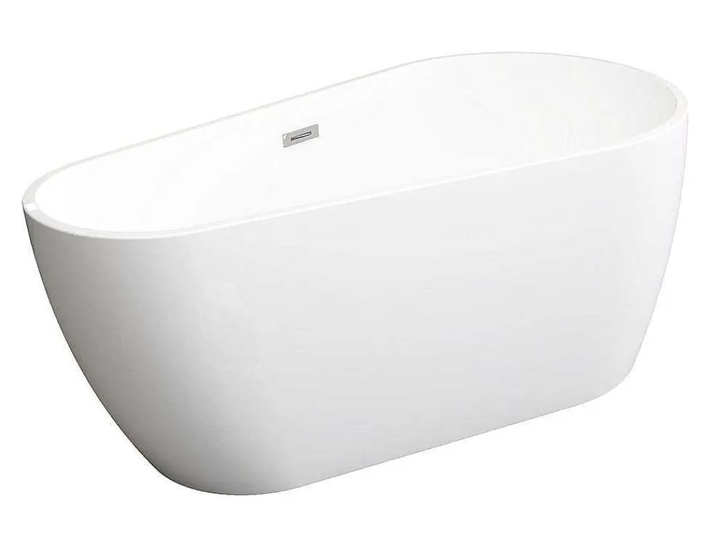 Banheira De Pousar*Vente-unique Banheira Clássica Assimetrica De 240 L Dimensoes 160 X 80 X 59 Cm Cor Branco Em Acrilico - Lepine